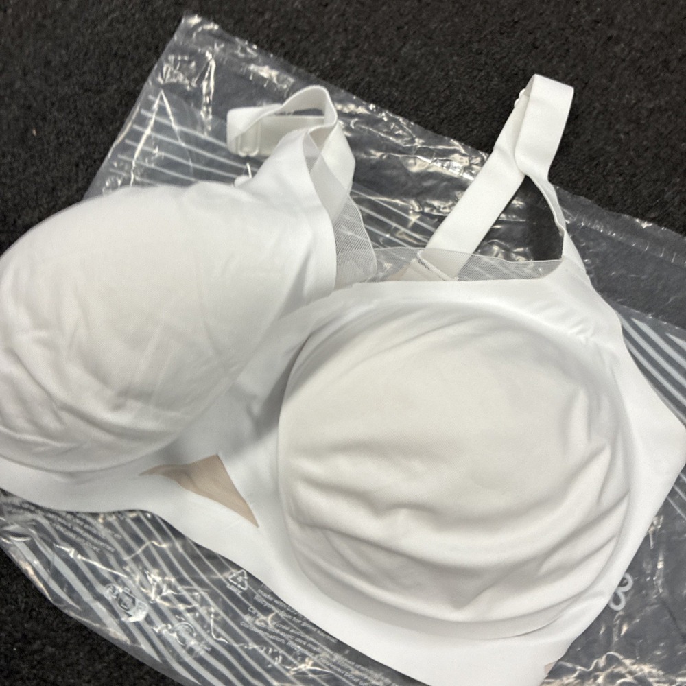 Honeylove Silhouette Bra Sand White Lace Mesh Wire-Free SZ 2X+ NEW NWT - Picture 10 of 11